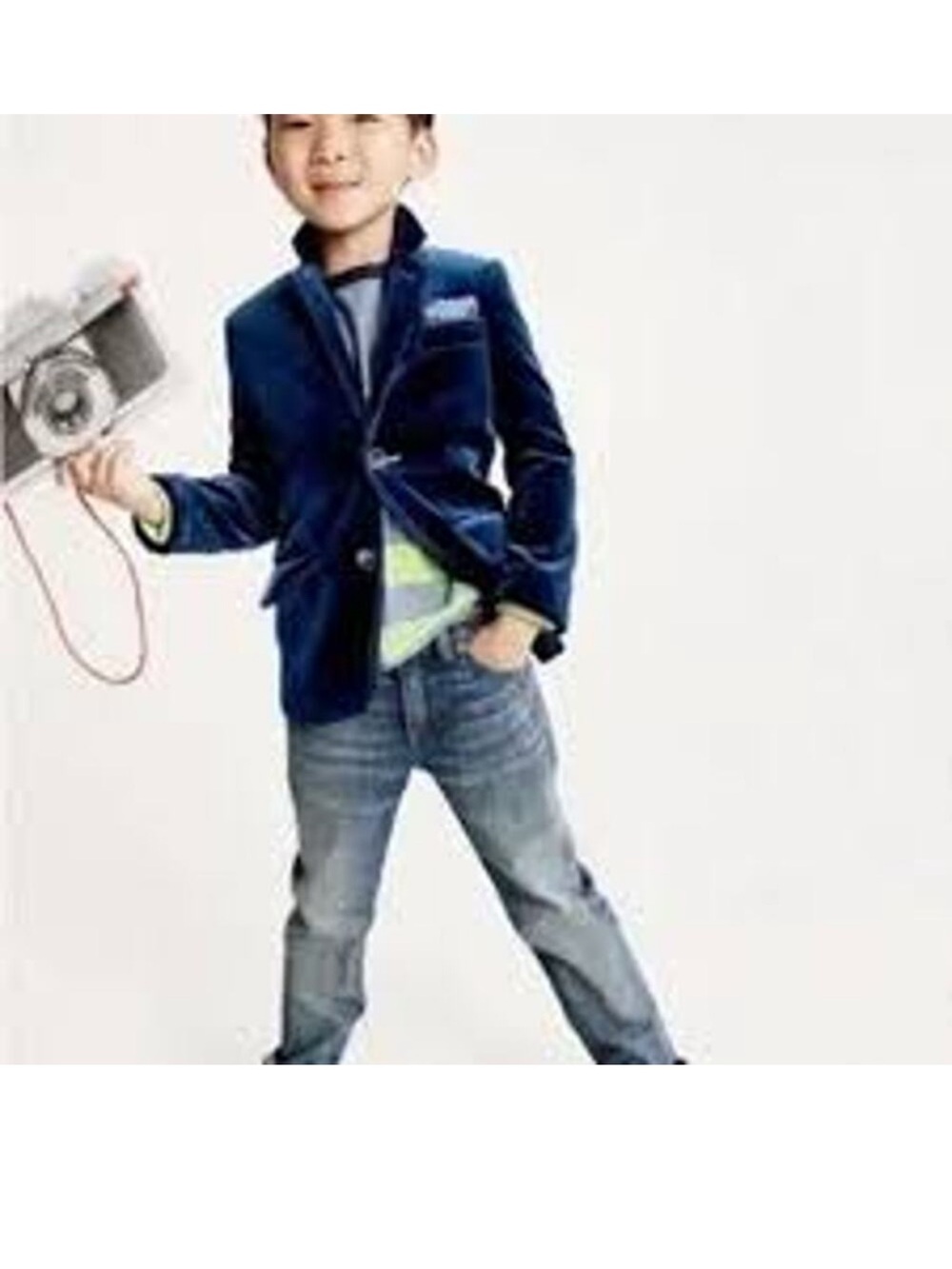 Boys Navy Velvet Blazer, Crewcuts size 3; holiday jacket, perfect over bowtie